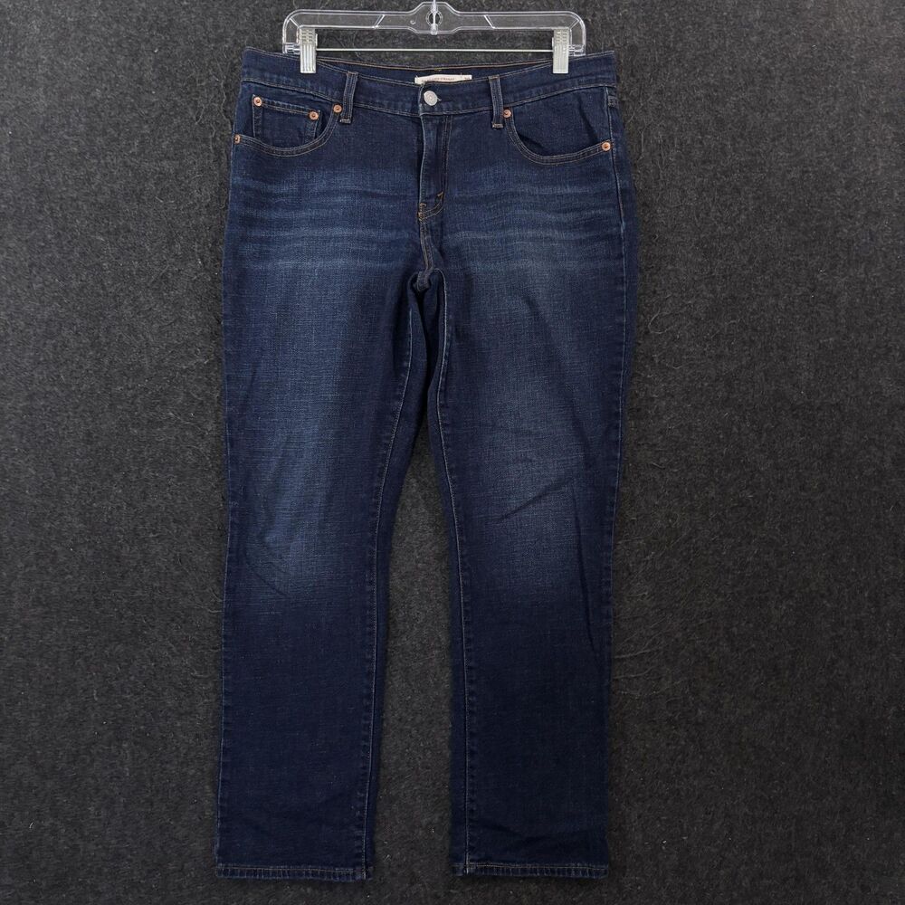 Levis 414 Relaxed Straight Jeans Women's 29x28 Blue Dark Wash Mid Rise Denim - Picture 1 of 10